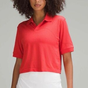 Lululemon Swiftly Tech Relaxed-Fit Polo Shirt Womens 10 Preppy Athleisure Golf